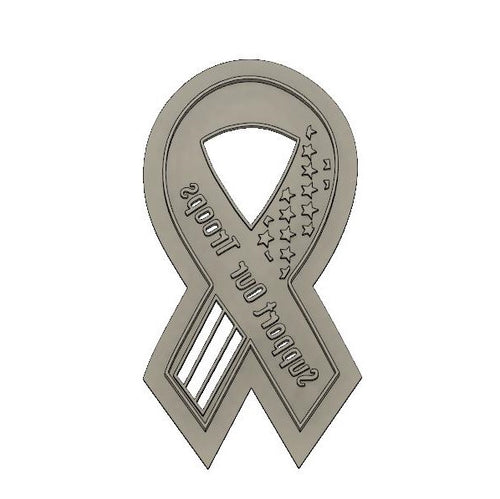 3D Model to Print Your Own Support Our Troops Ribbon Cookie Cutter DIGITAL FILE ONLY