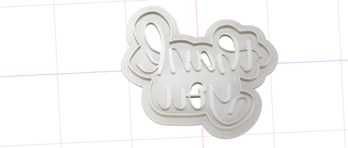 3D Model to Print Your Own Thank You Script Outline Cookie Cutter DIGITAL FILE ONLY