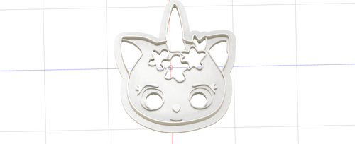 3D Model to Print Your Own Uni-Cat Cookie Cutter DIGITAL FILE ONLY