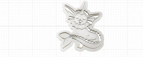 3D Model to Print Your Own Pokemon Vaporeon Cookie Cutter DIGITAL FILE ONLY