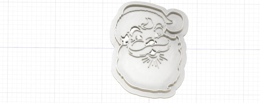 3D Printed Vintage Christmas Santa Head Cookie Cutter