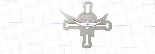 3D Printed One Piece White Beard Jolly Roger Pirate Flag Cookie Cutter