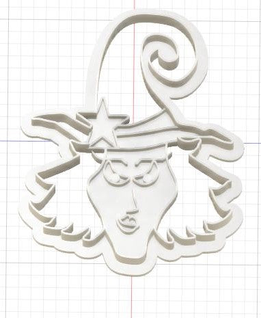 3D Printed Halloween Witch Head Cookie Cutter