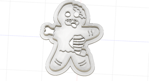 3D Model to Print Your Own Zombie Gingerbread Man Cookie Cutter DIGITAL FILE ONLY