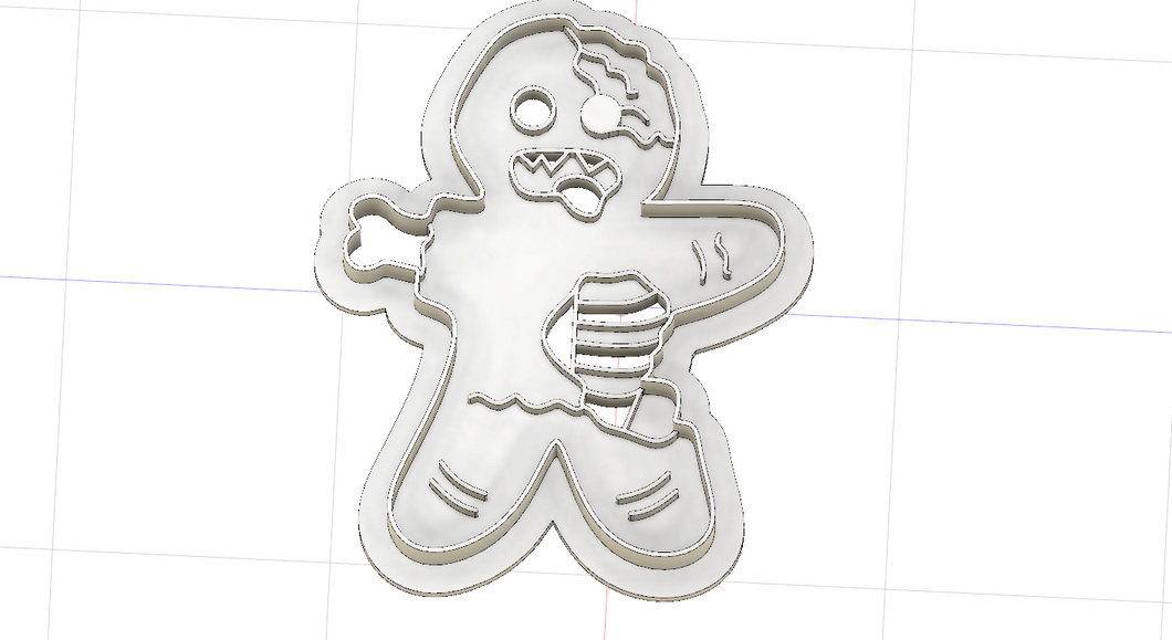 3D Printed Zombie Gingerbread Man Cookie Cutter