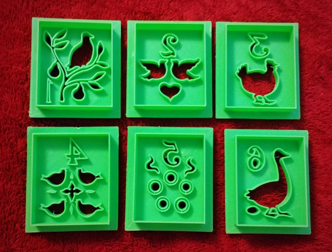 3D Printed Cookie Cutters 12 Days of Christmas Set of 12