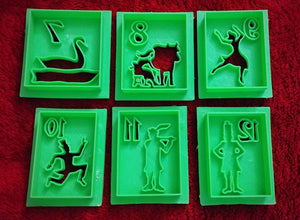 3D Printed Cookie Cutters 12 Days of Christmas Set of 12
