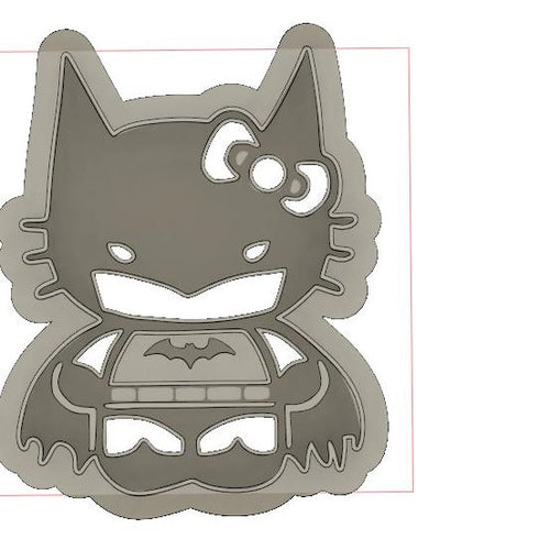 3D Model to Print Your Own Hello Kitty Batman Cookie Cutter DIGITAL FILE ONLY