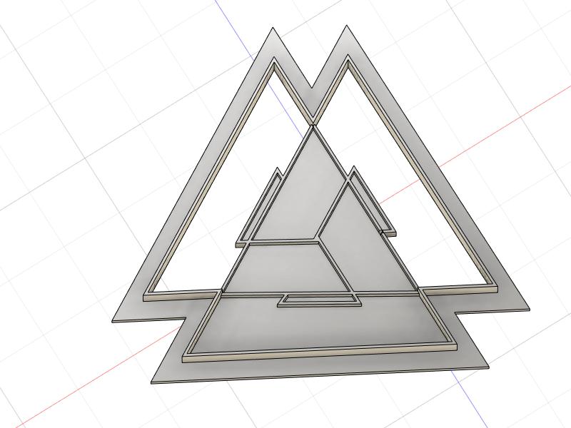 3D Printed Valknut Symbol Cookie Cutter