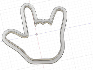 3D Printed ASL I Love You Cookie Cutter
