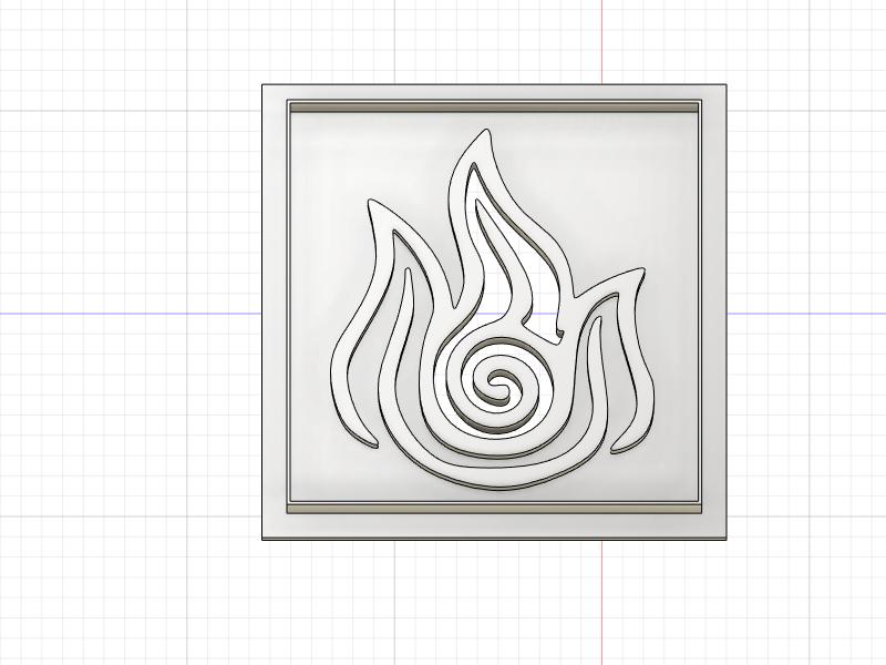 3D Printed  Cookie Cutter Inspired by Avatar Fire Symbol