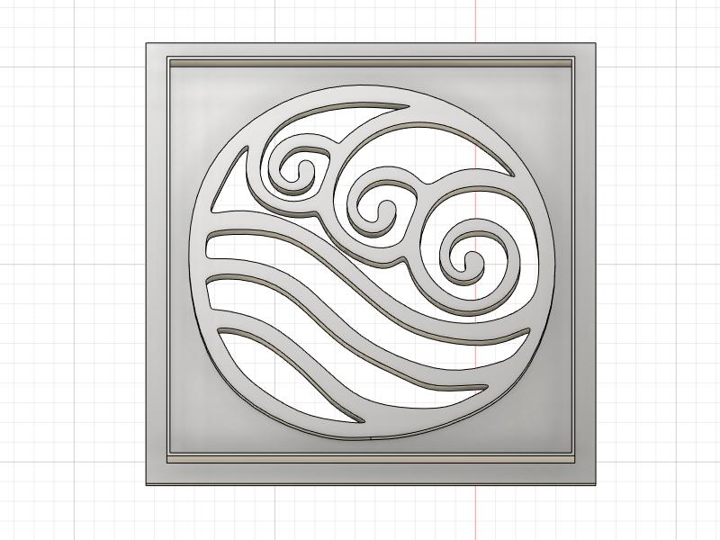 3D Printed  Cookie Cutter Inspired by Avatar Water Symbol