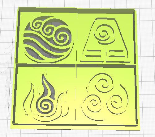 Copy of 3D Printed  Cookie Cutter Inspired by Avatar Elements Symbols