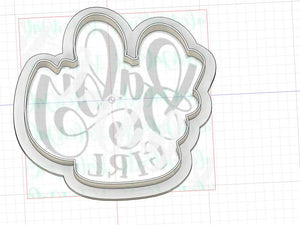 3D Printed Baby Girl Script Outline Cookie Cutter
