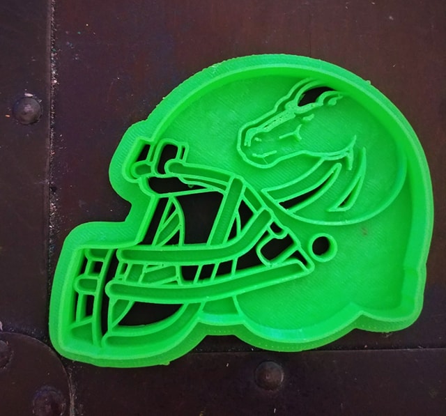 3D Printed Cookie Cutter Inspired by BSU Broncos Football Helmet