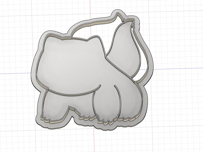 3D Printed Cookie Cutter  Inspired by Pokemon Bulbasaur