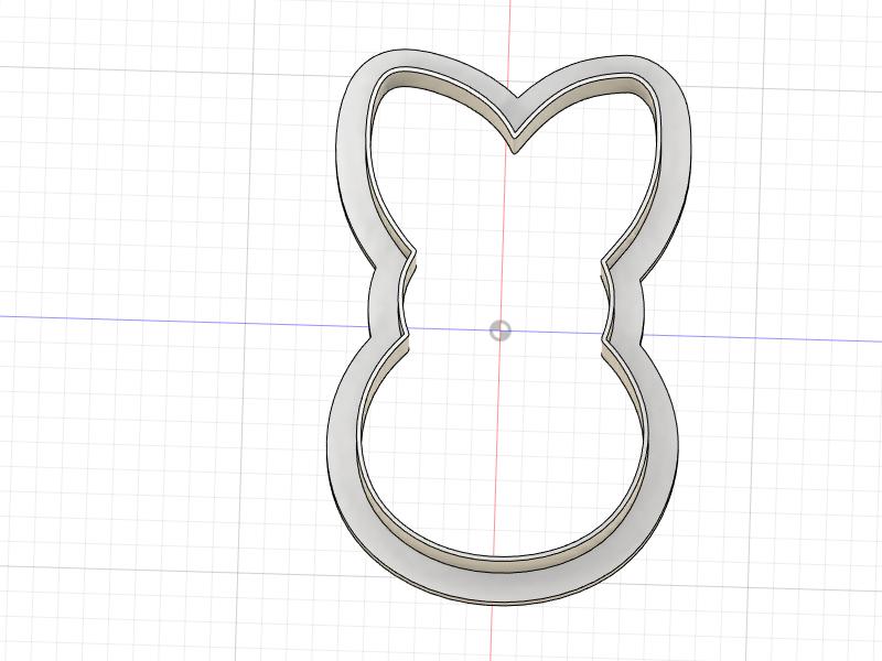 3D Printed Bunny Head Outline Cookie Cutter