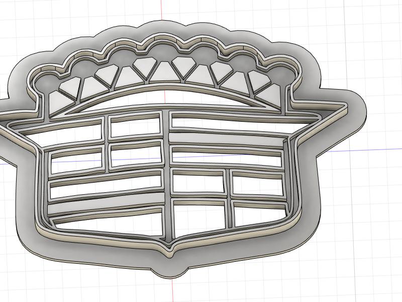 3D Printed Cookie Cutter Inspired by Cadillac Emblem