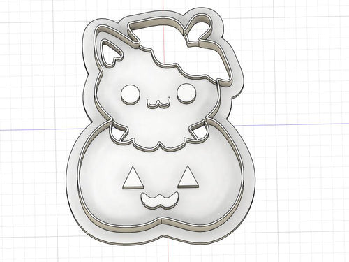 3D Printed Pumpkin Kitty Cookie Cutter