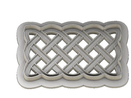 3D Model to Print Your Own  Rectangular Celtic Knotwork Cookie Cutter DIGITAL FILE ONLY