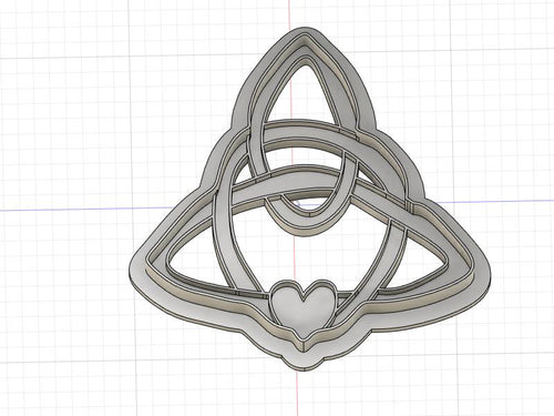 3D Model to Print Your Own  Triangle Celtic Knotwork with Heart Cookie Cutter DIGITAL FILE ONLY