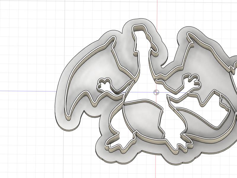 3D Printed Cookie Cutter  Inspired by Pokemon Charizard