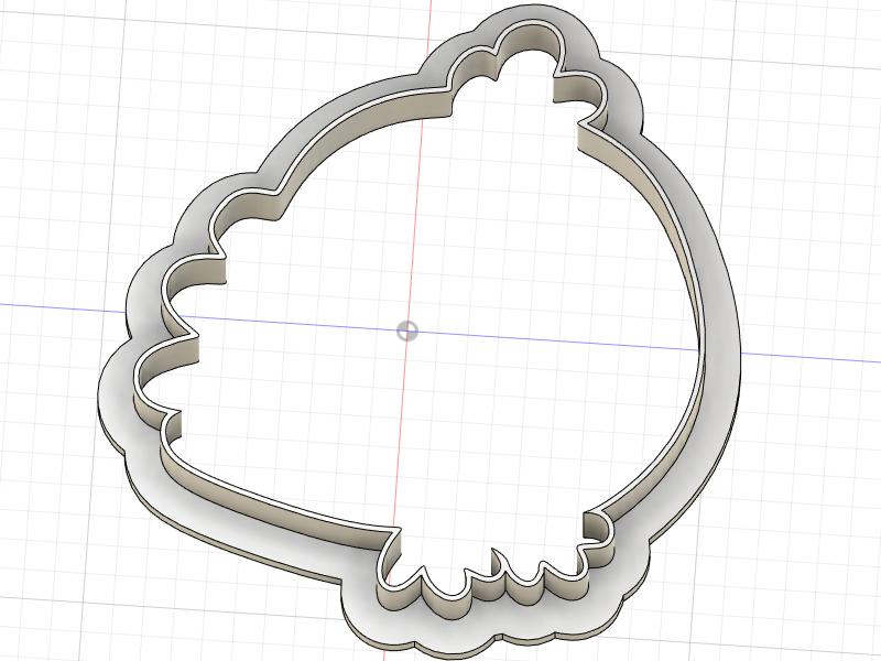 3D Printed Chick Outline Cookie Cutter