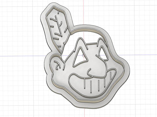 3D Model to Print Your Own Historic Cleveland Baseball Mascot Cookie Cutter DIGITAL FILE ONLY