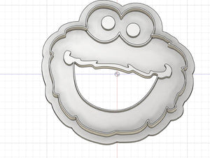3D Printed Sesame Street Cookie Monster Cookie Cutter