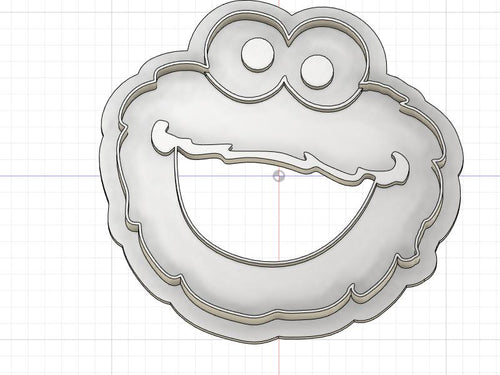 3D Model to Print Your Own Cookie Monster Outline Cookie Cutter DIGITAL FILE ONLY