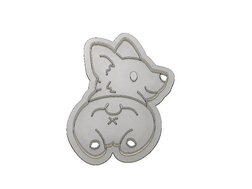 3D Model to Print Your Own Corgi Looking Back  Cookie Cutter DIGITAL FILE ONLY
