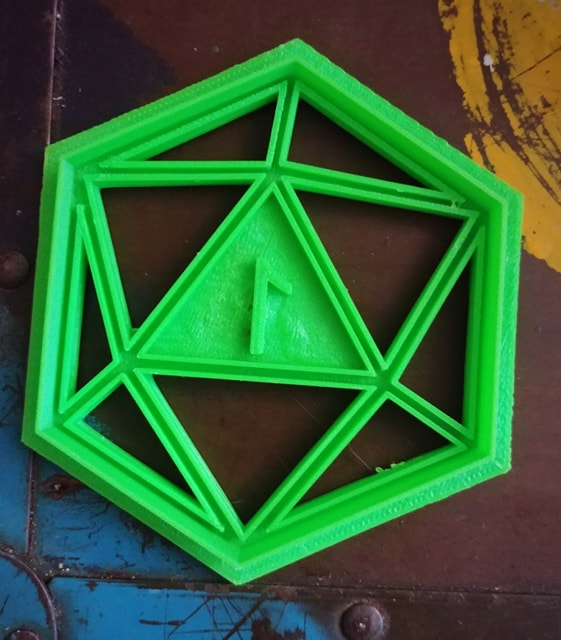 3D Printed D20 Critical Fail Cookie Cutter