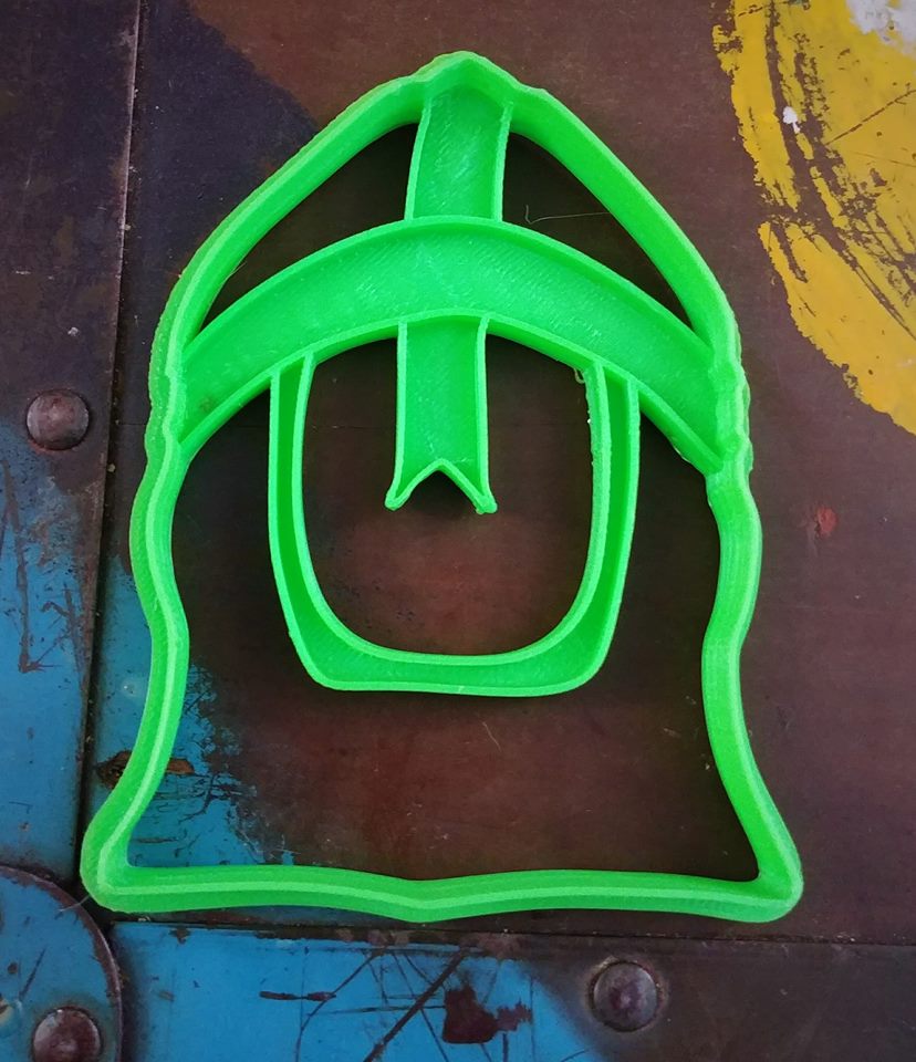 3D Printed Cookie Cutter Inspired bu Crusader Kinght Helmet