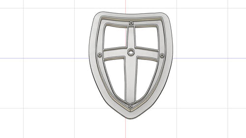 3D Model to Print Your Own Templar Crusader Shield with Cross Cookie Cutter DIGITAL FILE ONLY