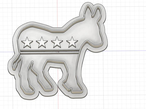 3D Model to Print Your Own Democratic Party Donkey Cookie Cutter DIGITAL FILE ONLY