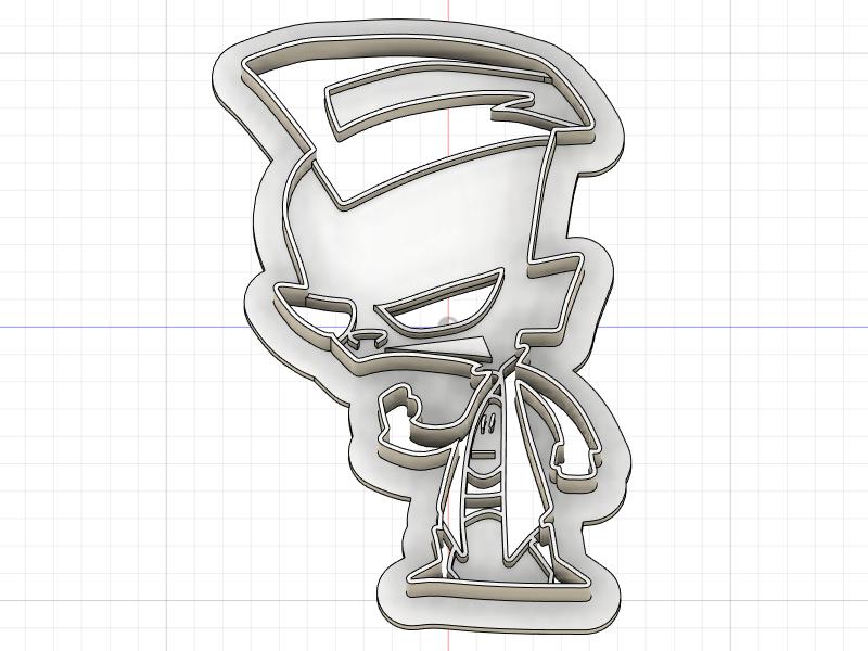 3D Printed Cookie Cutter Inspired by Invader Zim Dib