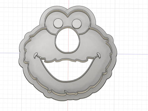 3D Printed Sesame Street Elmo Cookie Cutter