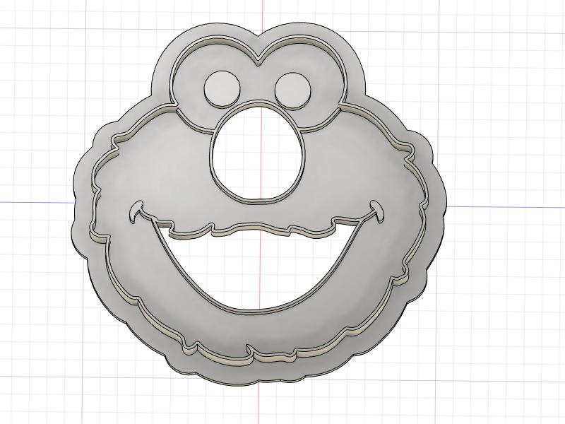 3D Printed Sesame Street Elmo Cookie Cutter