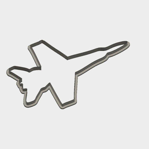3D Model to Print Your Own Sitting USAF F-18 Outline Cookie Cutter DIGITAL FILE ONLY