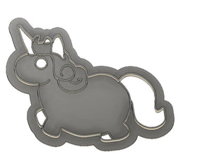 3D Printed Fat Unicorn Cookie Cutter