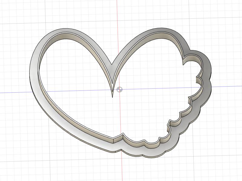 3D Printed Heart with Flower Cookie Cutter