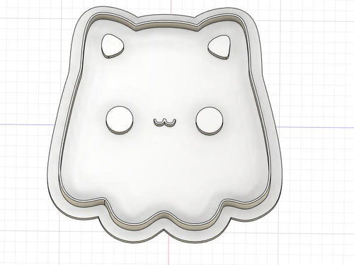 3D Printed Ghost Kitty Cookie Cutter