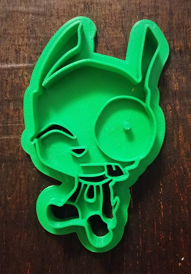 3D Printed Cookie Cutter Inspired by Invader Zim Gir in Dog Costume