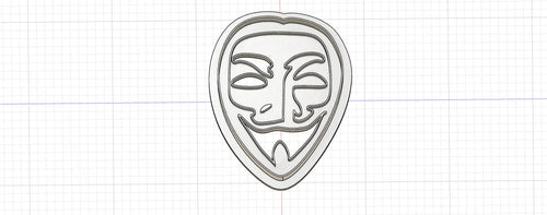 3D Printed Cookie Cutter Inspired by Guy Fawkes Mask