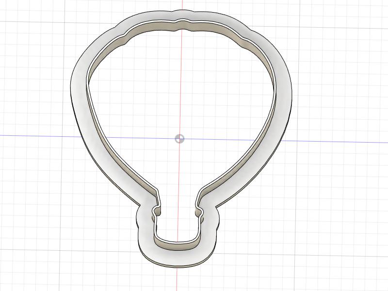3D Printed Hot Air Balloon Outline Cookie Cutter