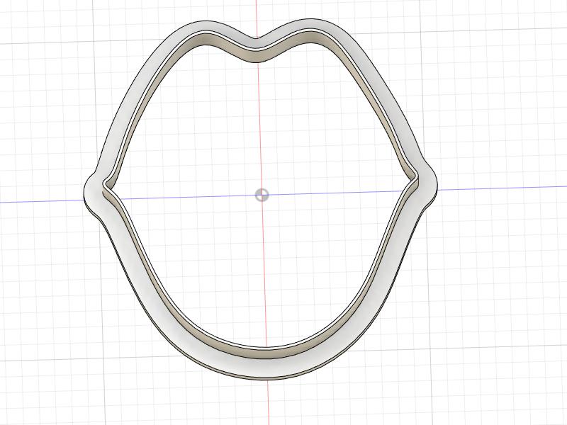 3D Printed Lips Outline Cookie Cutter