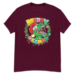 Merry Rexmas Dinosaur Christmas Men's classic tee