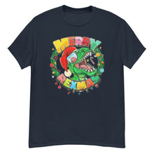 Load image into Gallery viewer, Merry Rexmas Dinosaur Christmas Men&#39;s classic tee
