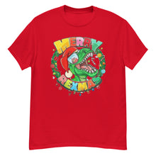 Load image into Gallery viewer, Merry Rexmas Dinosaur Christmas Men&#39;s classic tee