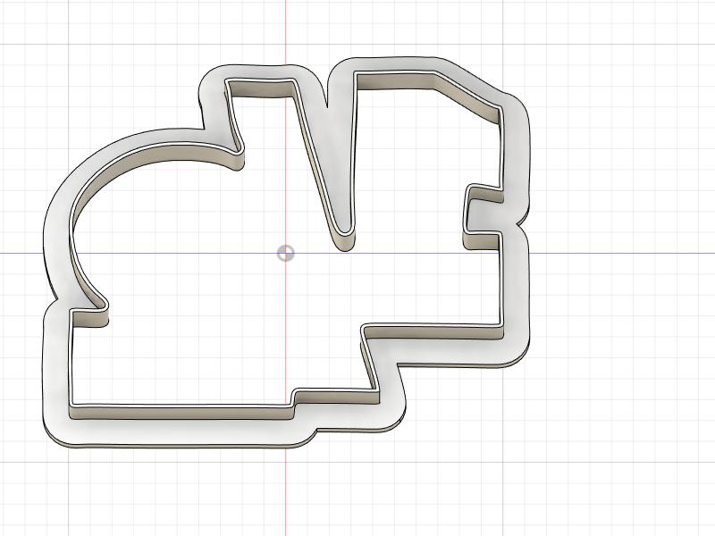 3D Printed One Half Cookie Cutter